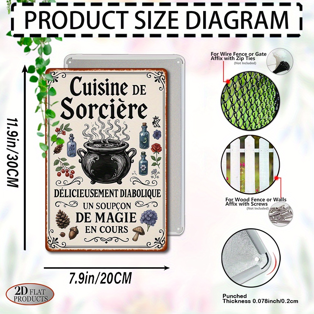 Targa in metallo 2D piatta, vi - Home Cooking Easy Recipes recensione e prezzo