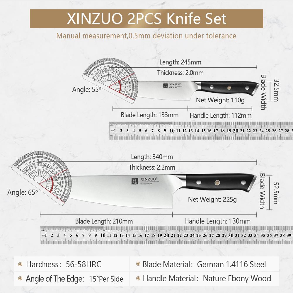 XINZUO 2 pezzi Coltelli Set Al - Home Cooking Chef recensione e prezzo